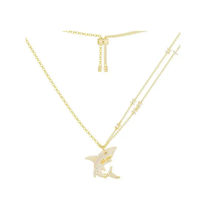 Женское Ожерелье с кулоном [MeiBaPJ] подвеска в форме акулы из стерлингового серебра