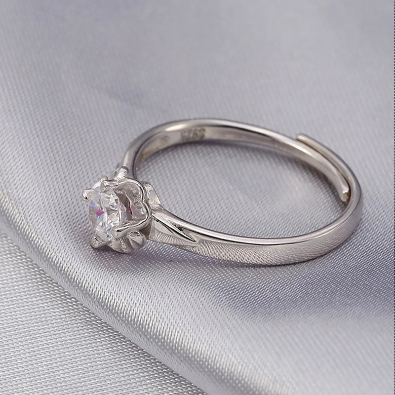 

Original Silver 925 Rings For Women Open Adjustable Rings 2021 Trend Jewelry Vintage Finger Zircon Simple Exquisite Luxury Lady