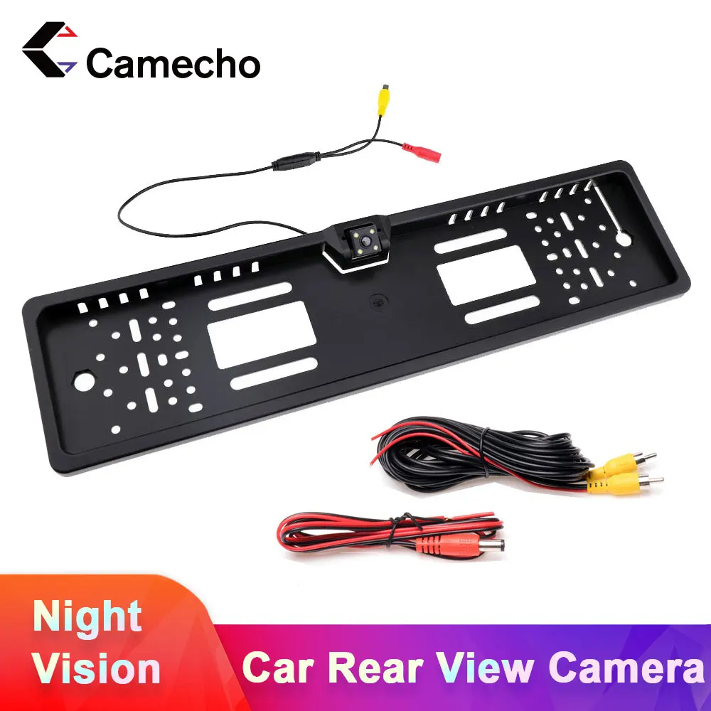 Camecho Waterproof EU Car License Plate Frame Car Rear View Camera European Auto Car Reverse Backup Rearview parking Camera