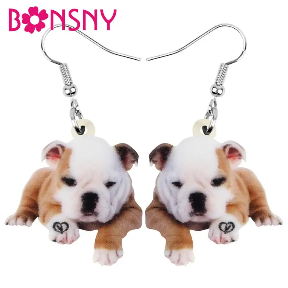 Bonsny акриловый бульдог мопса искусственное животное Висячие ювелирные изделия