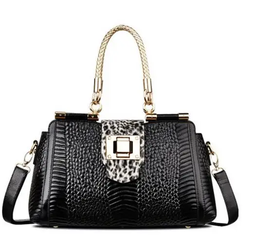 Женская сумка из натуральной кожи с крокодиловой текстурой| |
