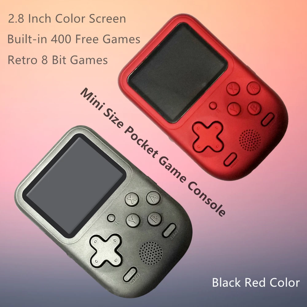 Free Shipping Newest Portable Mini Retro Game Console 8 bit Handheld Player 2.8 Inch 400 Games IN 1 Pocket | Электроника