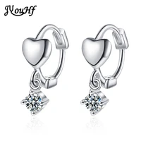 jyouhf new fashion 925 sterling silver heart hoop earrings for women cute gold silver crystal earring jewelry kolczyki oorbellen