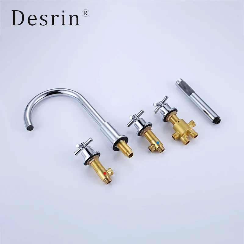 Латунный Смеситель для ванной с 5 отверстиями горячей и холодной воды|Смесители