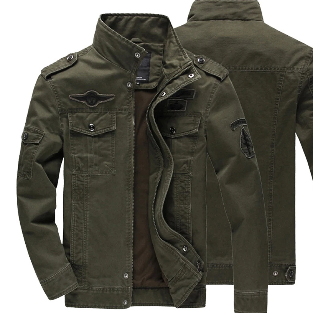 

Men's Bomber Zipper Jacket Male Casual Streetwear Hip Hop Slim Fit Pilot Coat Men Clothing Oversize Long Sleeve Jacket