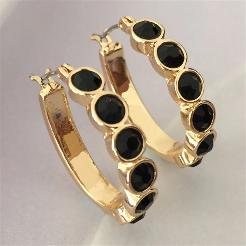2020 горячая Распродажа сексуальные женские серьги-кольца золотое покрытие черный
