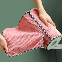 kitchen daily dish towel non stick oil wiping towel non linting hangable coral fleece double sided rag kitchen rag