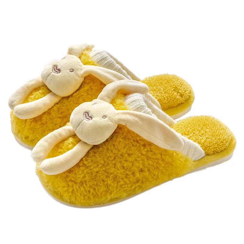 Non-slip Men Women Soft Shoes Floor Slippers Cotton Home Shoes Winter Women Slippers Couples Lovers Wool Warm Plush Indoor