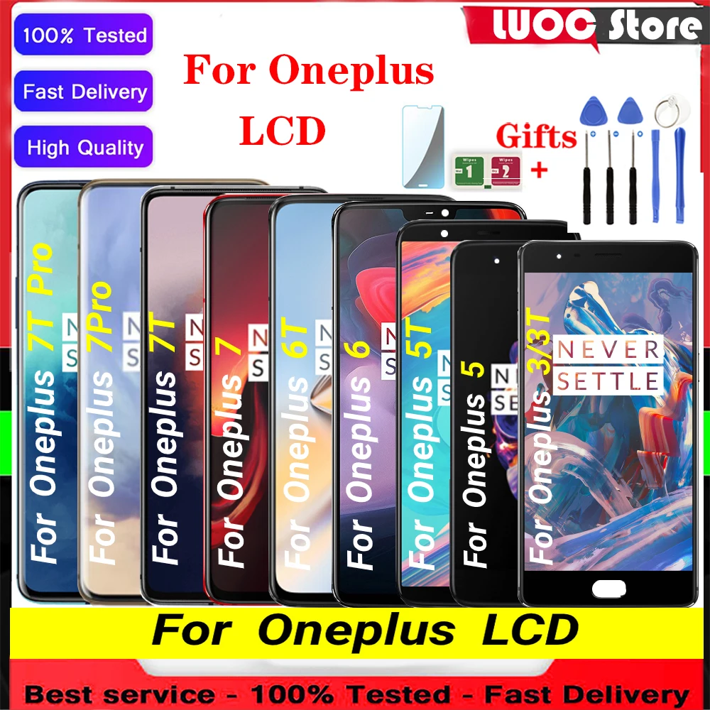 

Super Original AMOLED LCD Display For Oneplus 3 3T 5 5T 6 6T 7 7T 7pro 7T pro Touch Screen LCD Panel Digitizer parts Replacement