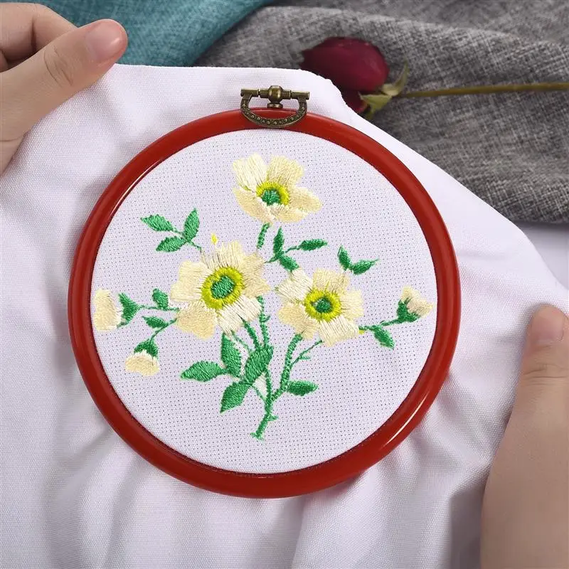 

1pc Colorful Embroidery Hoop Plastic Frame Ring DIY Needle Craft Cross Stitch Machine Round Loop Hand Household Sewing Tools