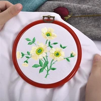 1pc colorful embroidery hoop plastic frame ring diy needle craft cross stitch machine round loop hand household sewing tools