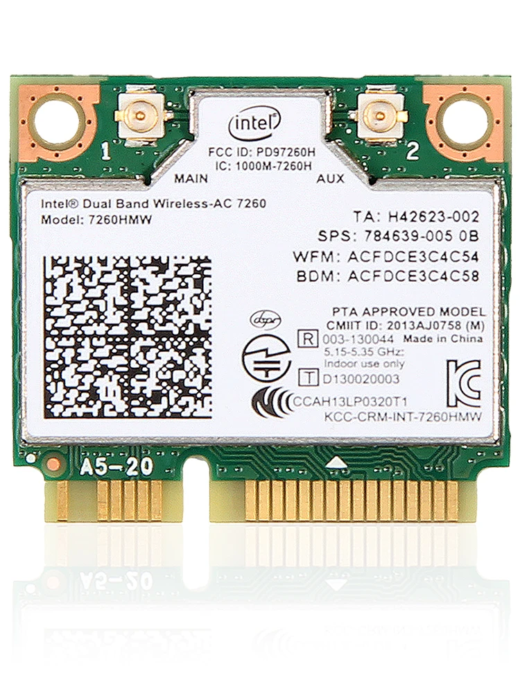 Двухдиапазонный 1200 Мбит/с 802.11ac Intel 7260HMW 7260AC 2,4G/5 ГГц Wlan Wi-Fi Bluetooth 4,0 Mini PCIe WiFi Беспроводная сеть PCIe карта