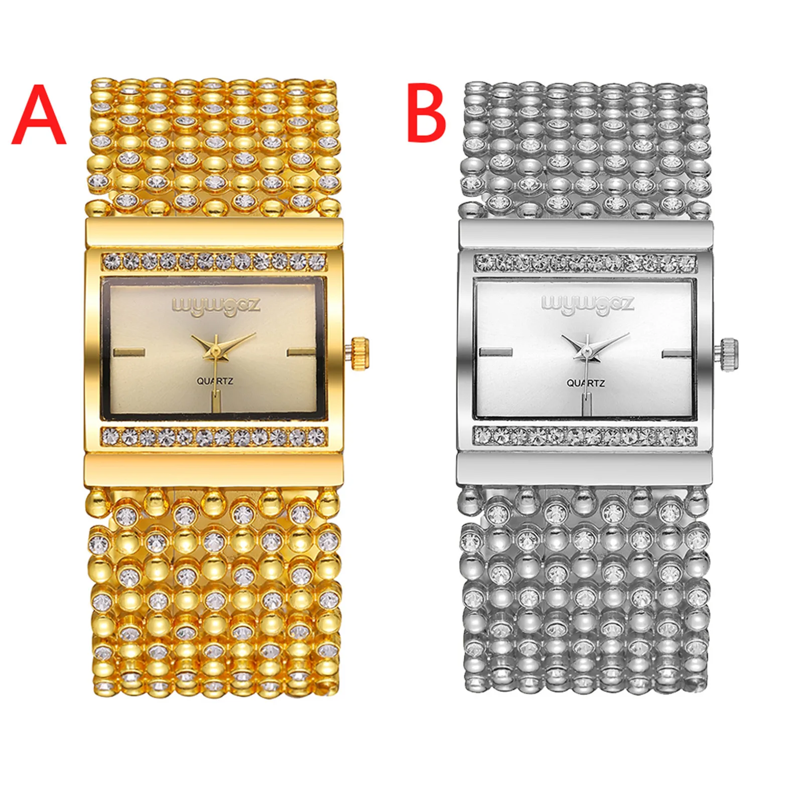 

Women's Watch Fashion full Diamond Rectangular Dial Wide Bracelet Casual Watch Women Girl Watch Gift Reloj Mujer 2021
