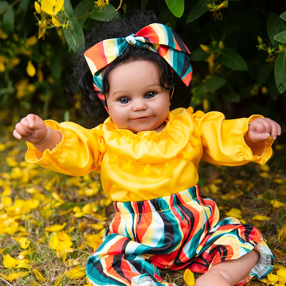

Hoomai 50CM Black Skin Maddie Reborn Baby Doll 51CM Lifelike Princess Newborn Doll Bonecas For Children's Gifts