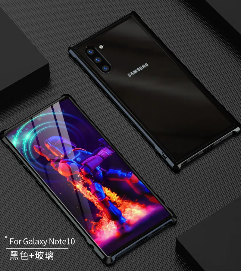 Note10plus, Высококачественная ультратонкая металлическая рамка, закаленное стекло, зеркальная оболочка для samsung galaxy note 10 plus, чехол, крышка, note10+ note10