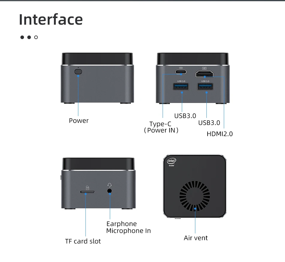 M1T мини-ПК Windows 10 Pro Linux Intel Celeron J4125 четырехъядерный DDR4 8 Гб 128 ГБ 256 SSD USB-C портативный