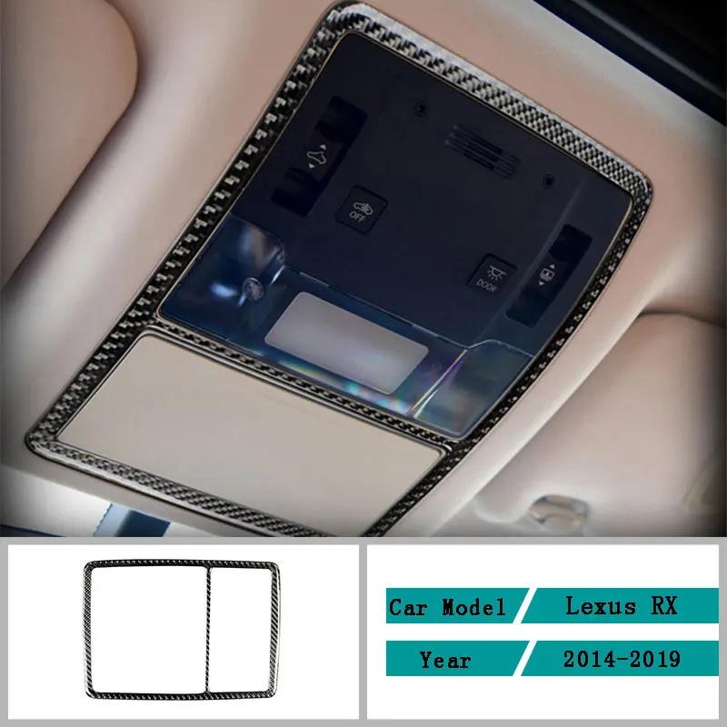 

Carbon Fiber Car Accessories Interior Reading Light Dome Panel Decoration Protective Cover Trim Stickers For Lexus RX 2014-2019