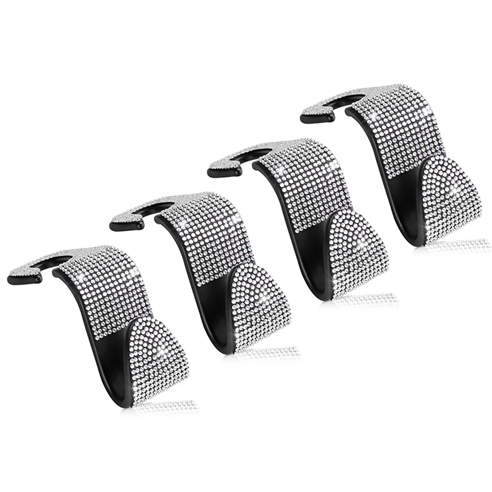 

Creative Rhinestone Car Headrest Hooks Diamond Auto Seat Back Hanger Holder Vehicle Organizer for Handbags Purses Grocery Bags