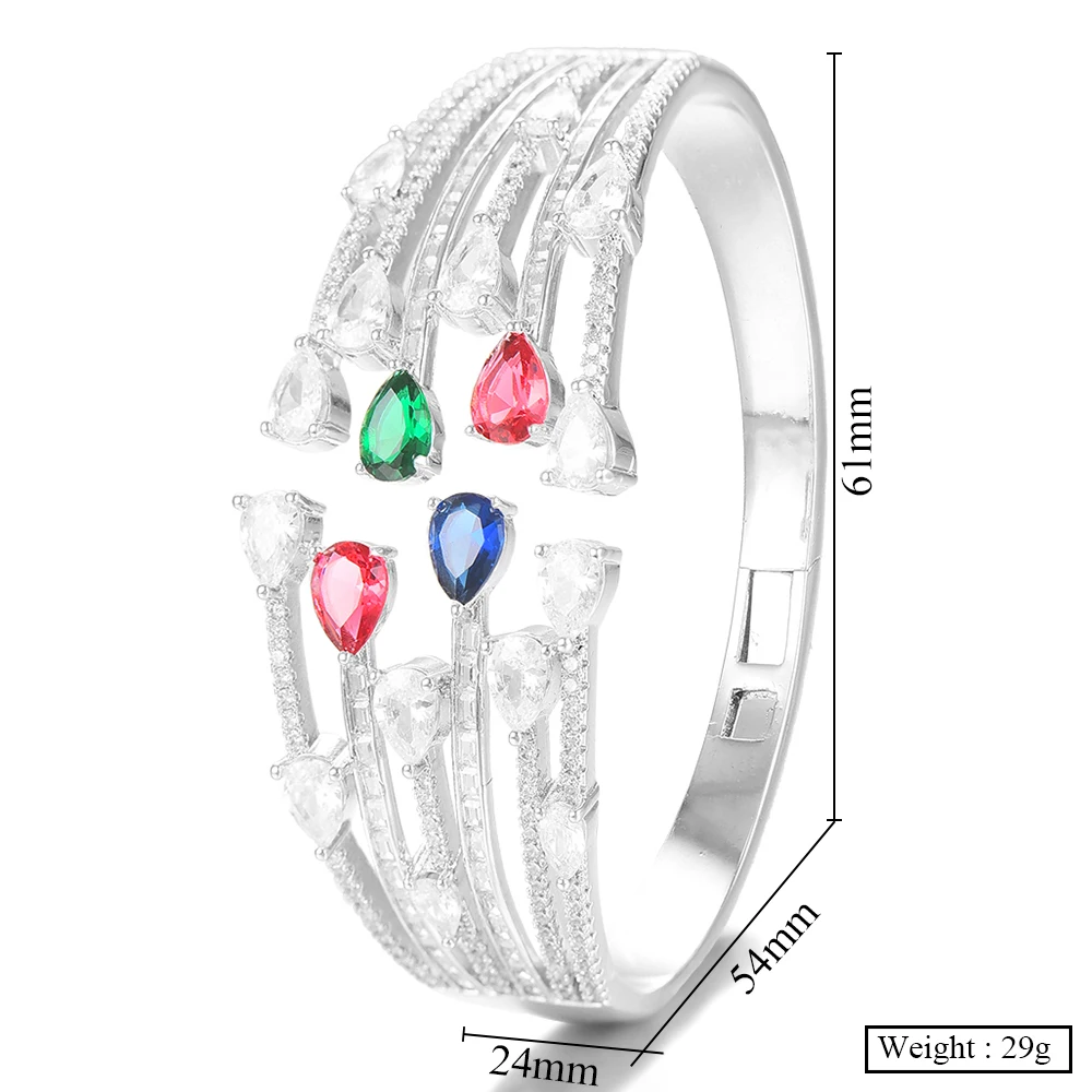 

missvikki Gorgeous Shiny Stackable Bangle Cuff For Women Bridal Wedding Cubic Zircon Crystal CZ Daily Party Bracelet Jewelry