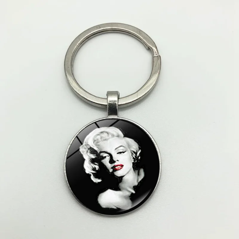 

Marilyn Monroe fashion glass trend keychain key ring retro men and women keychain