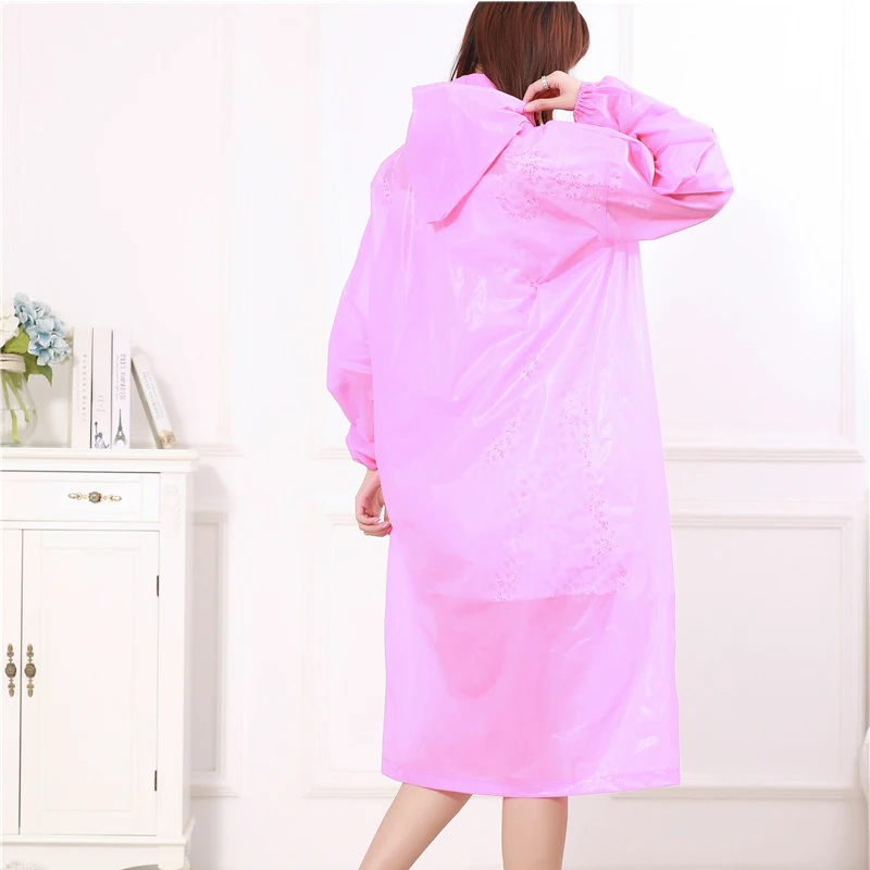 Модный женский дождевик из ЭВА Мужской портативный утепленный с капюшоном пончо