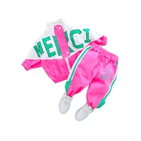 spring autumn kids fashion letter clothes new baby girls boys sports jacket pants 2pcssets children cotton casual tracksuits