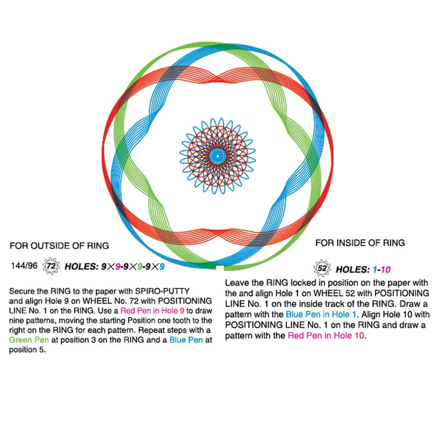 Спирограф игрушки для рисования детский художественный набор спирального