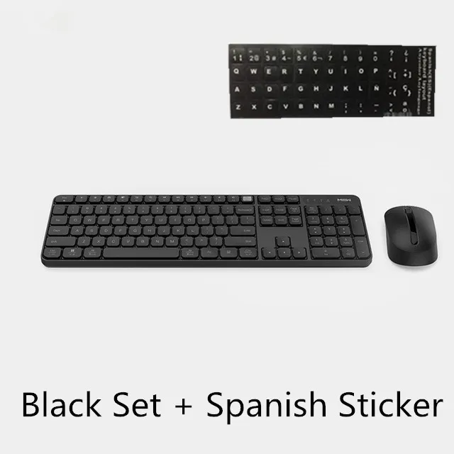 B add Spanish Sticke Xiaomi MIIIW беспроводной комплект офисной клавиатуры и мыши 104 клавиш 2,4 ГГц Windows PC MAC совместимая Портативная USB клавиатура - Цвет: B add Spanish Sticke