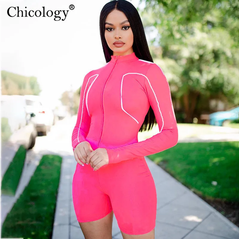 Женский спортивный комбинезон на молнии с длинным рукавом |