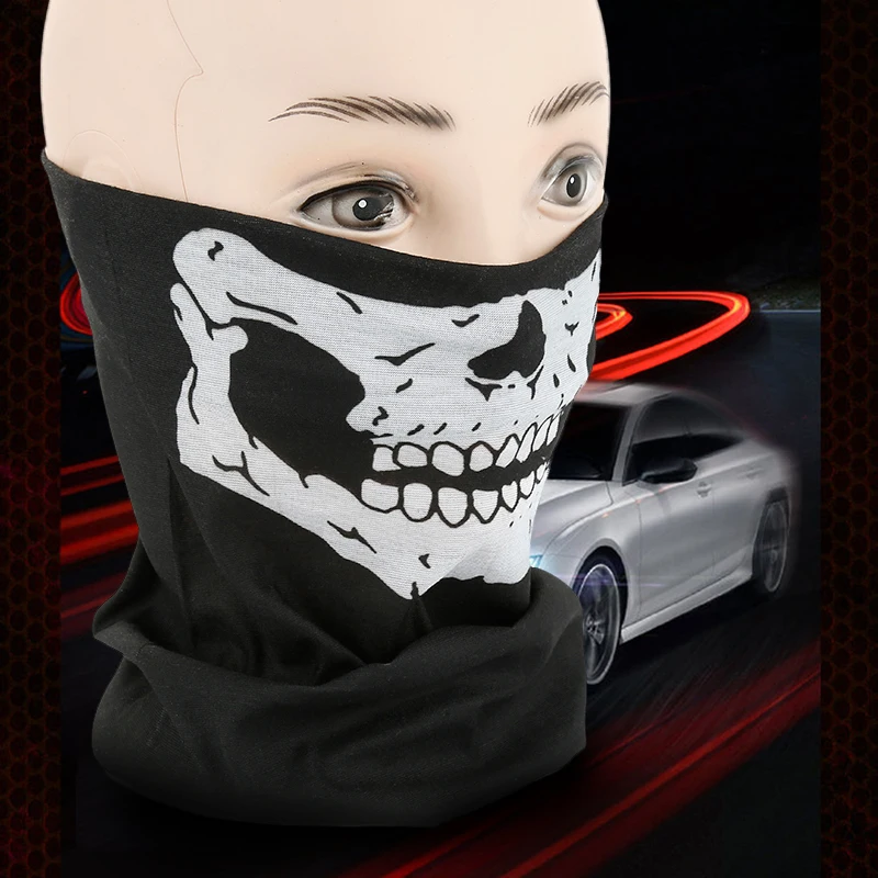 1 шт. лыжная Бандана с черепами и полумаска для шеи Хэллоуина велосипедная маска