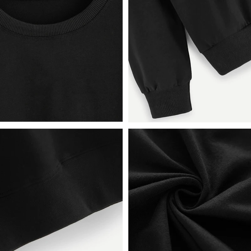 

Unisex Harajuku Team Herbivore Organic Sweatshirt Cute Graphic Funny Pure Cotton Pullover Women Long Sleeve Jumper Black Hoodies