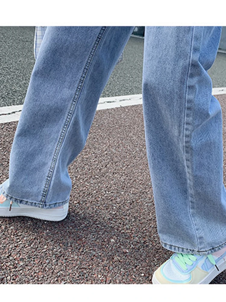 

Spring and summer thin high-rise wide-leg jeans