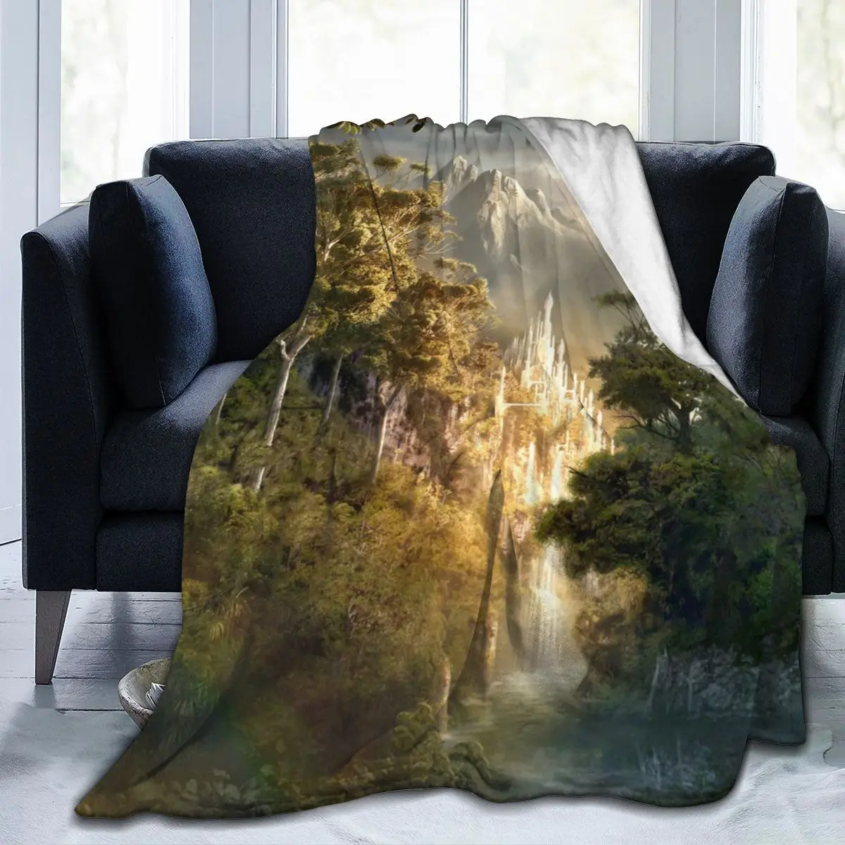 

Новинка, модное фланелевое одеяло с индивидуальным 3D-принтом в виде пейзажа, постельное белье, мягкое одеяло, покрывало для кровати, домашни...