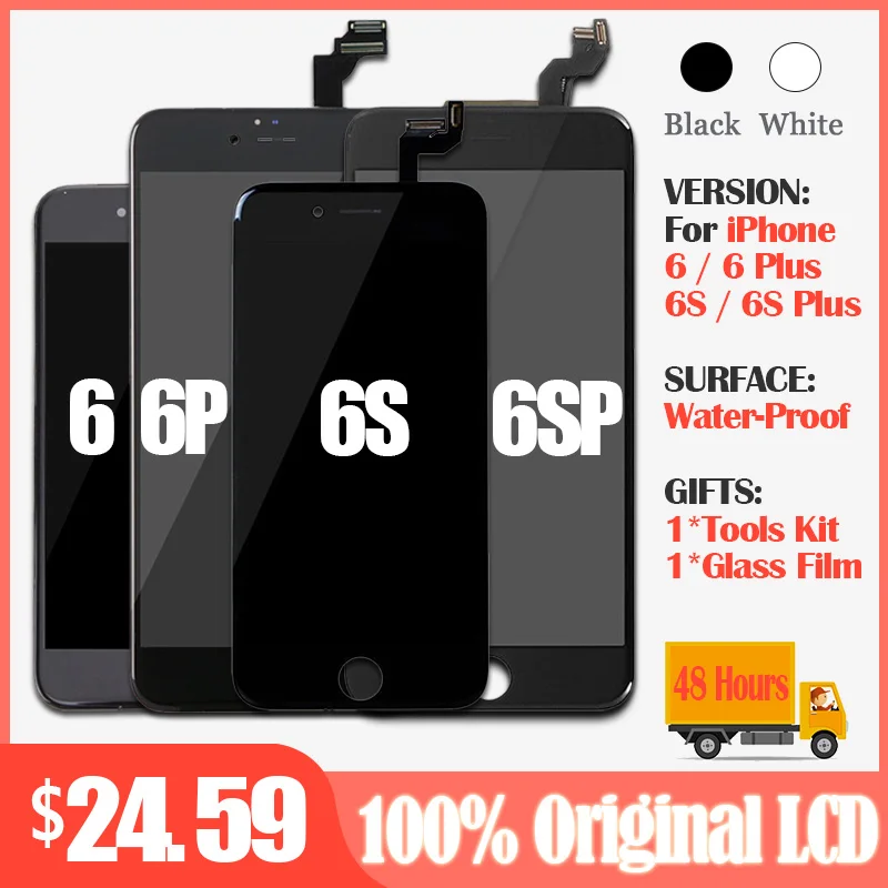 100% Оригинальный ЖК дисплей для iphone 6 экран 6P сенсорный дигитайзер сборка 6s P