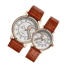 1 Pair Of Stylish Trendy Simple Quartz Watch Waterproof Strap Wristwatch Couple Watch (Rose Gold)