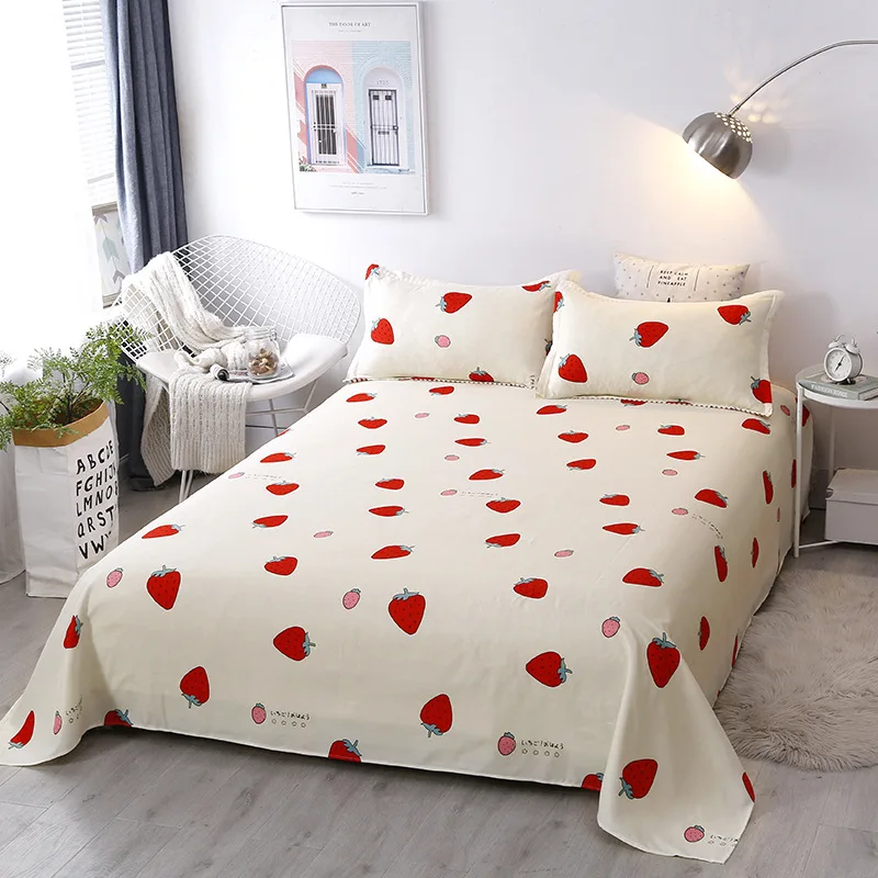 Полный размер мультфильм печатных полиэстер плоский лист покрывало для кровати