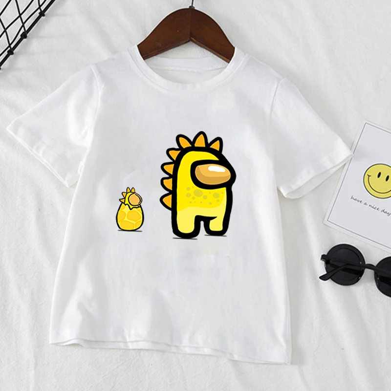 

Summer 2021 Boys T-shirt Girls Clothing Among Us cute Children's Clothing white lightweight breathable casual Baby love