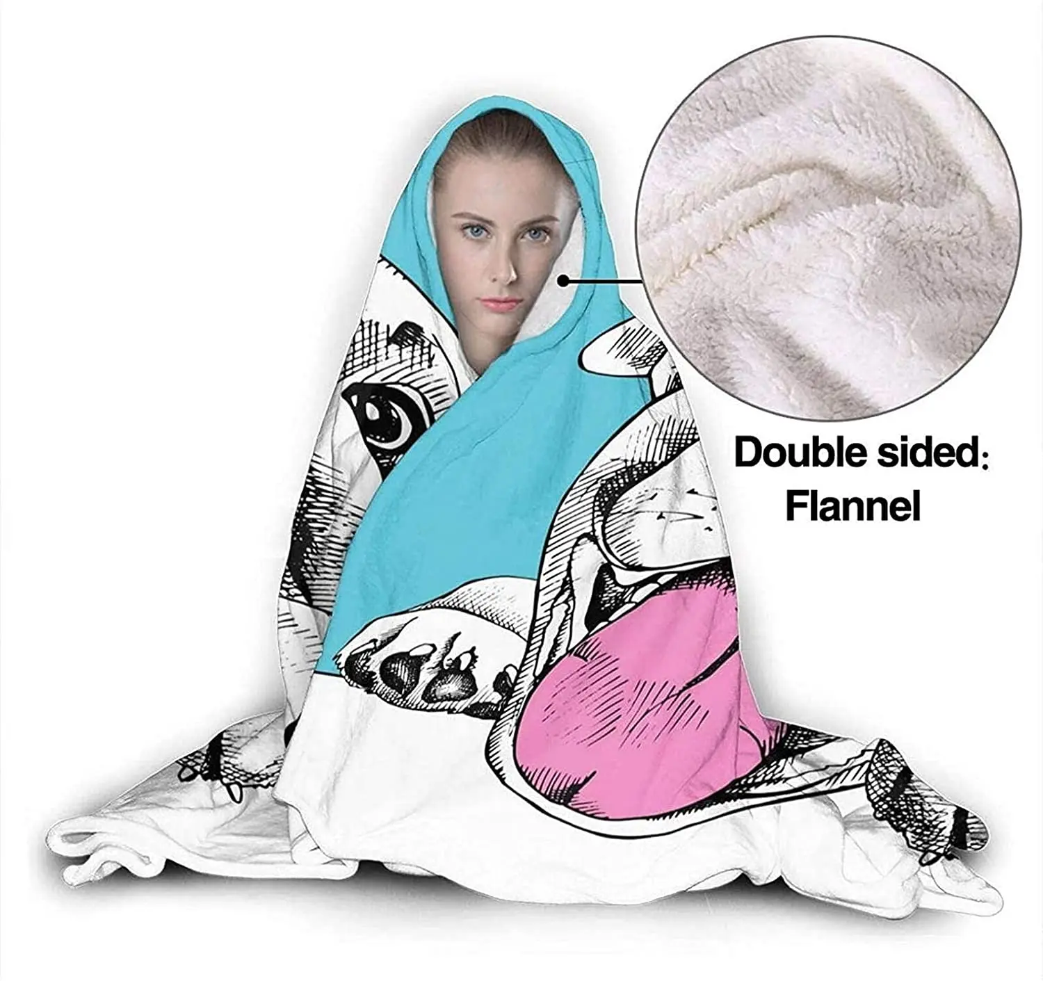 Веселая собака с капюшоном одеяло смешное счастливое милое улыбающееся животное