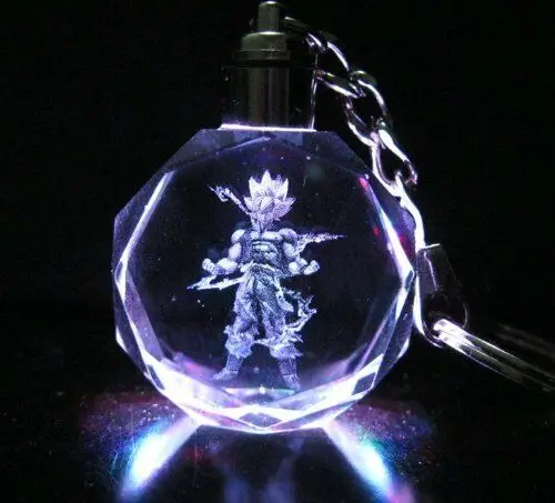 Super Saiyan Goku Аниме Dragon Ball; Dragonball Z Saiyajin с изображением Сон Гоку, Вегета брелок со стразами автомобильные брелки, светодиодный подвесной блестящий шар Косплэй реквизит подарок - Цвет: Super Saiyan Goku