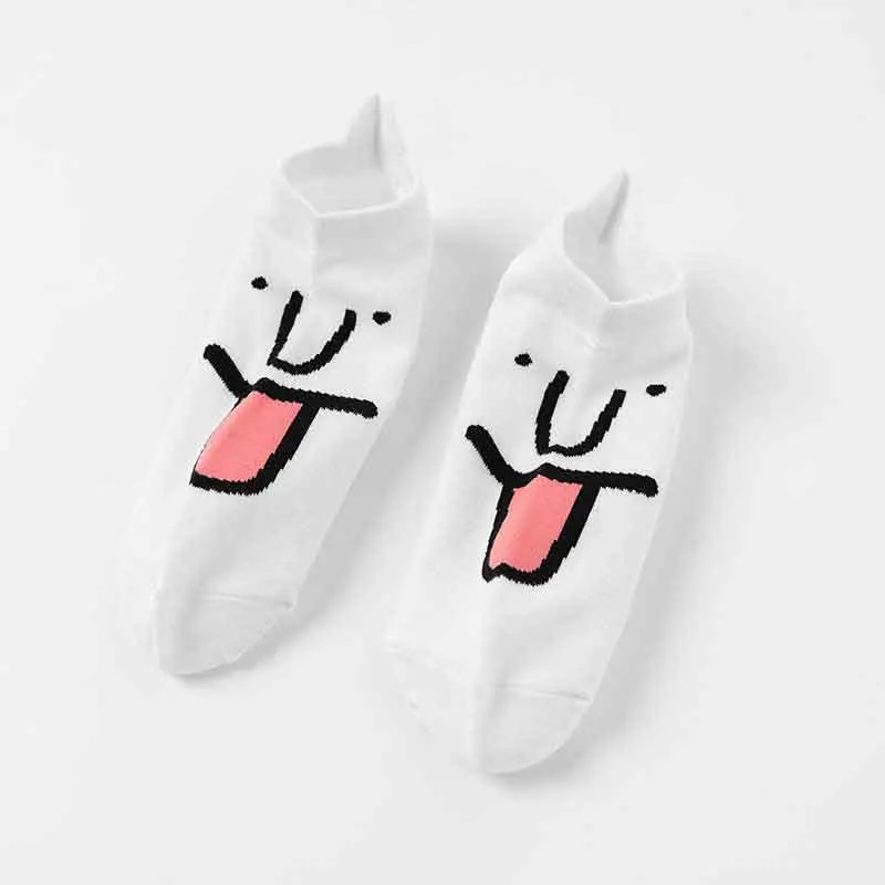 5 пар осенние модные короткие хлопковые носки с принтом для мужчин и женщин