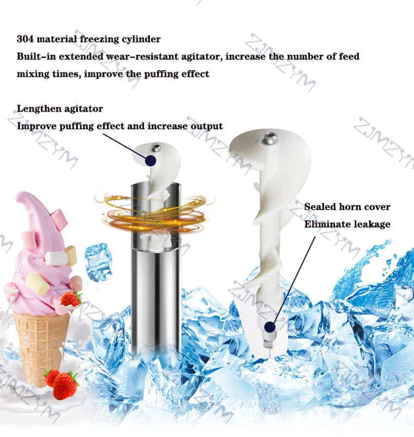 Вертикальная машина для мороженого 18-28 л/ч коммерческая Трехцветная специальный