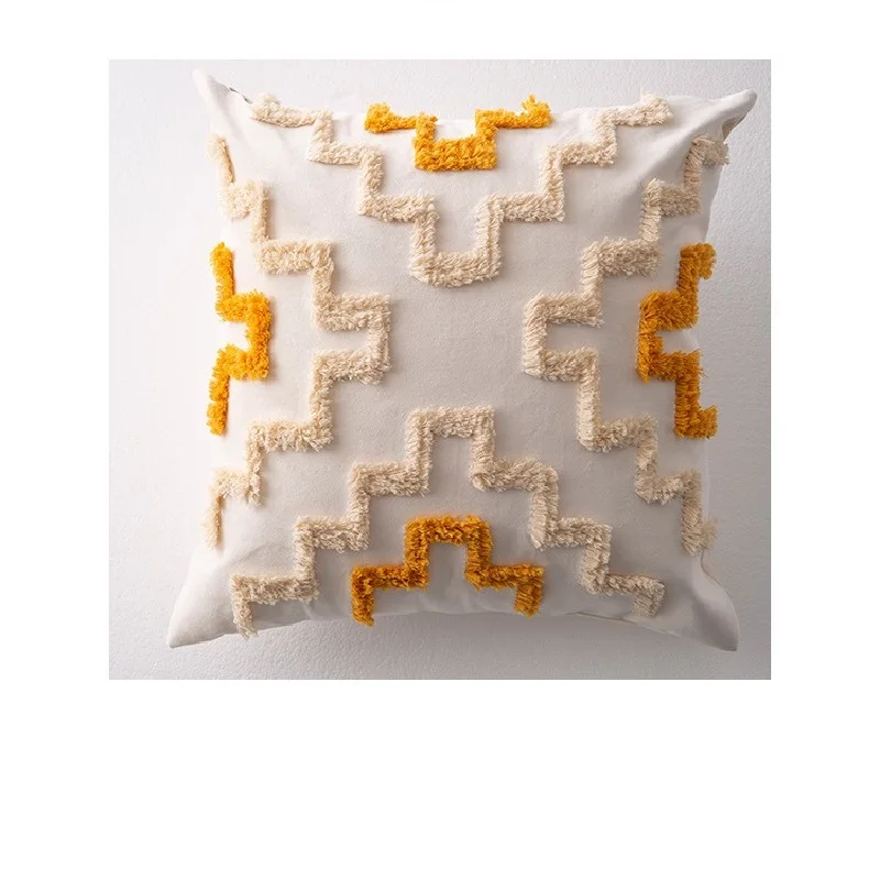 Бежевая подушка в клетку для стула винтажный цветной марокканский Стильный