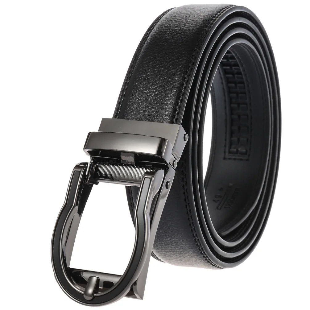 Hongmioo Adjustable Ratchet Men Belts Classic Leather Belt Luxury Business Design Automatic Alloy Buckle Cow Leather Belt