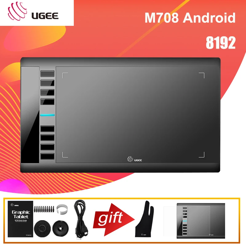 Графический планшет UGEE M708 V2 Android активный графический для рисования инструменты