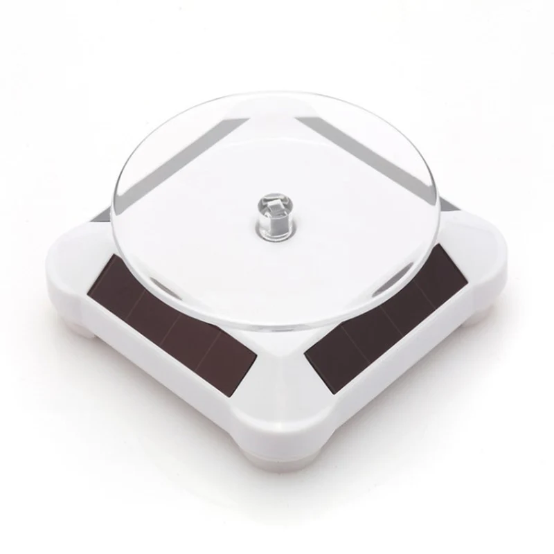 

LED Light Solar Showcase 360 Degrees Rotating Turntable Watches Phone Jewelry Display Stand