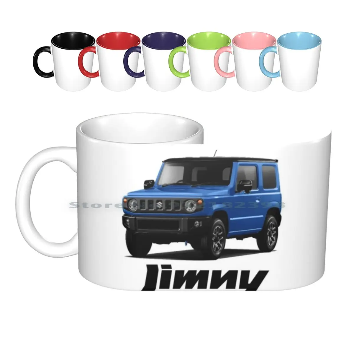 

Новые синие керамические кружки Jimny, кофейные чашки, Кружка для молока и чая Jimny 4x4, для внедорожника, Япония, Jimny, креативные трендовые винтаж...