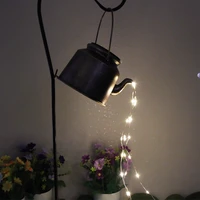 solar led garden watering can lamp with lights string fairy fence road decoration outdoor gardening ornaments yard festival lamp
