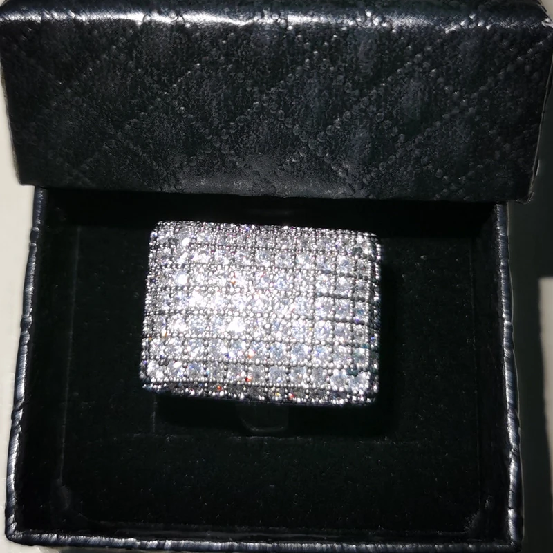 Белое золото Цвет циркон обручальные кольца для мужчин и женщин палец вечерние в