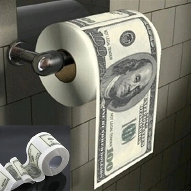 Hot Sales Donald Trump $100 Dollar Bill Toilet Paper Roll Funny Novelty Gag Gift Dump Trump