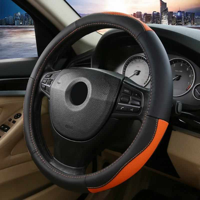 Круглый модный спортивный чехол на руль кожаный Универсальный нескользящий